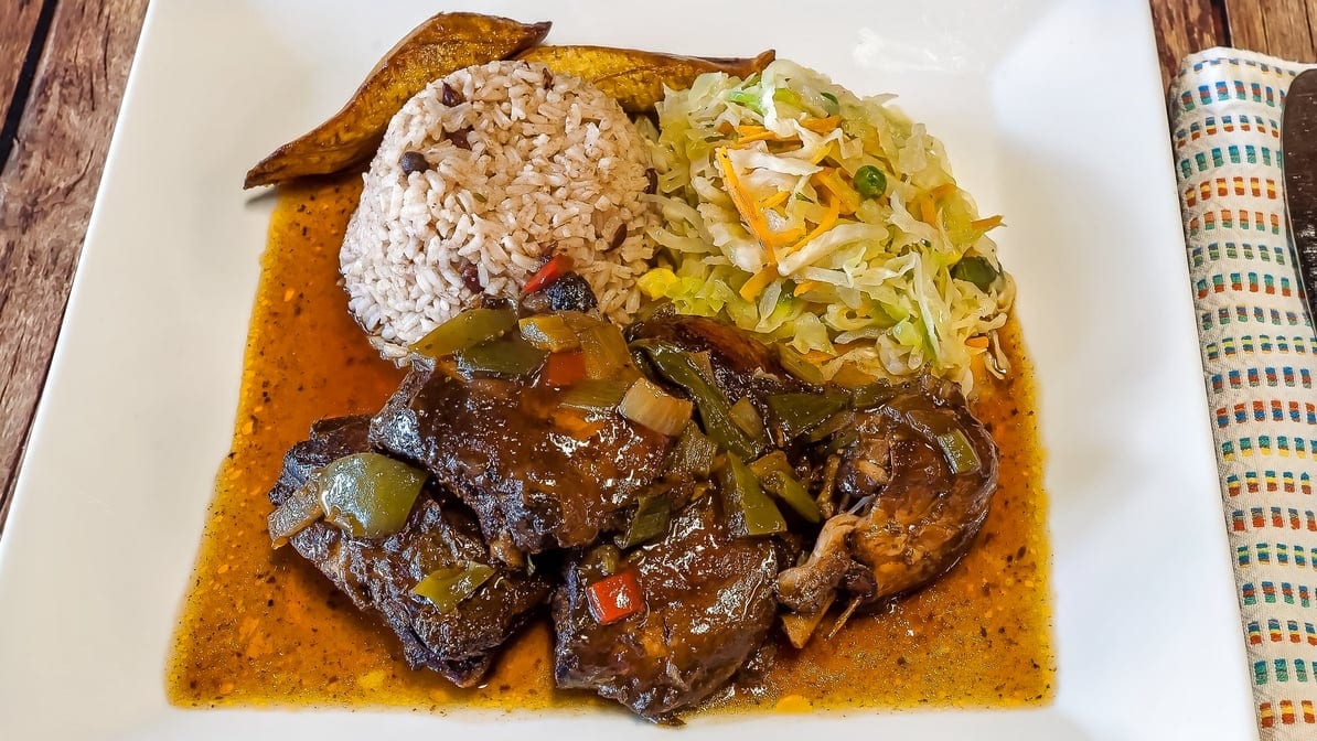 Brown Stew Chicken.