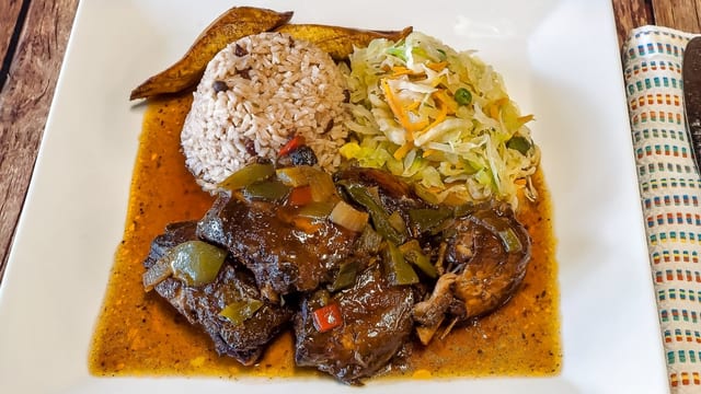 Brown Stew Chicken.
