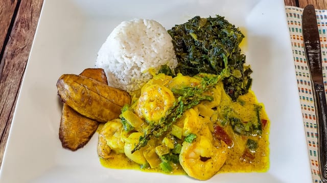 Coconut Curry Scallops and Shrimp.